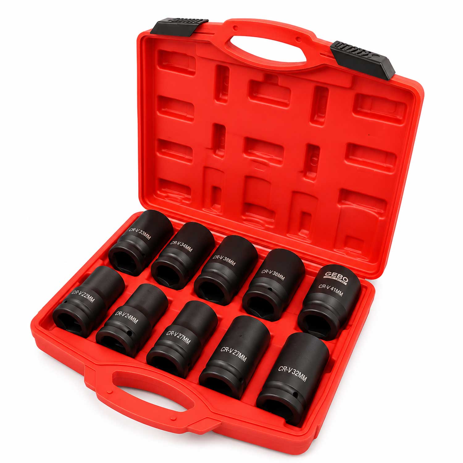 Trusa chei tubulare de impact lungi 1'' 22-41 mm 10 piese GEBO TOOLS