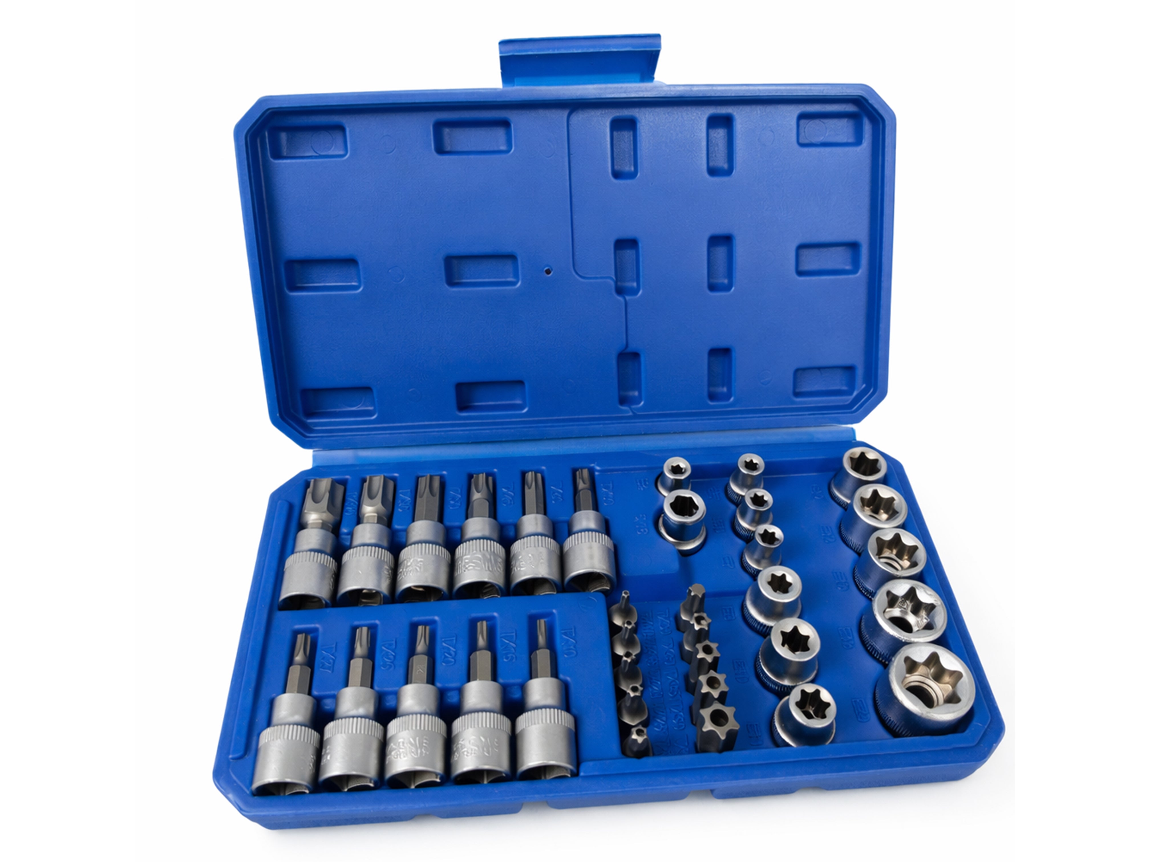 Trusa chei tubulare profil e biti TORX 3/8 34 piese t10-t60 e4-e20 GEBO TOOLS