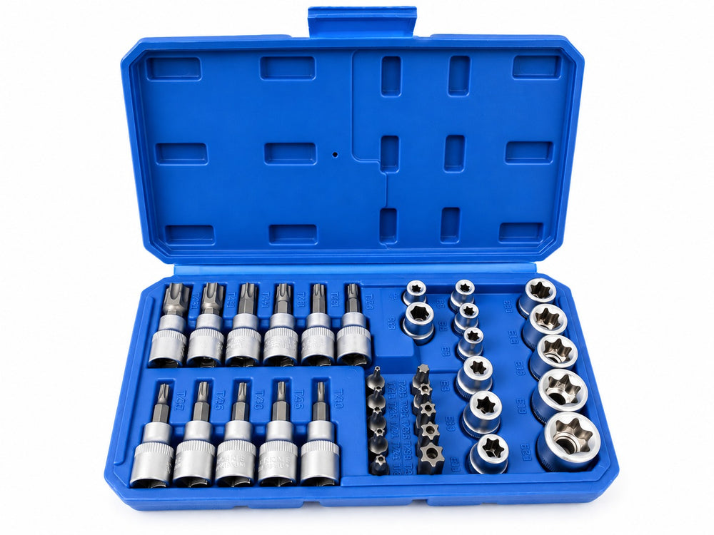 Trusa chei tubulare profil e biti TORX 3/8 34 piese t10-t60 e4-e20 GEBO TOOLS
