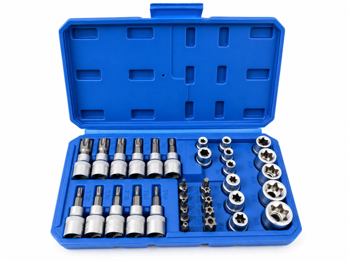 Trusa chei tubulare profil e biti TORX 3/8 34 piese t10-t60 e4-e20 GEBO TOOLS