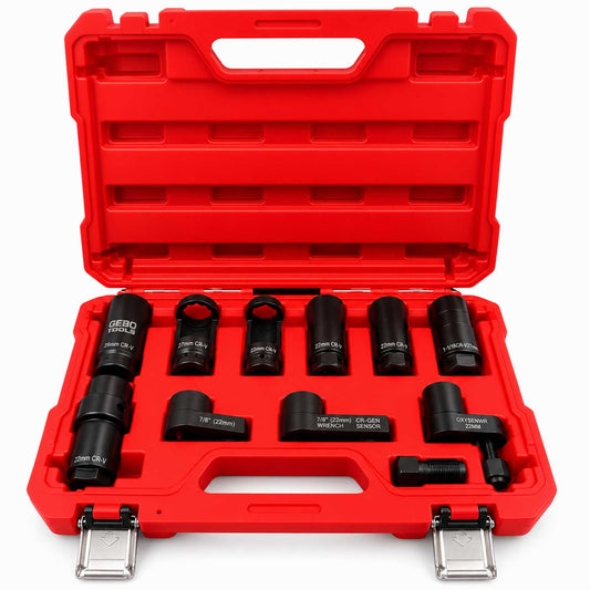 Trusa chei tubulare special decupate de impact pentru senzori sonda lamda si injectoare 11 piese GEBO TOOLS