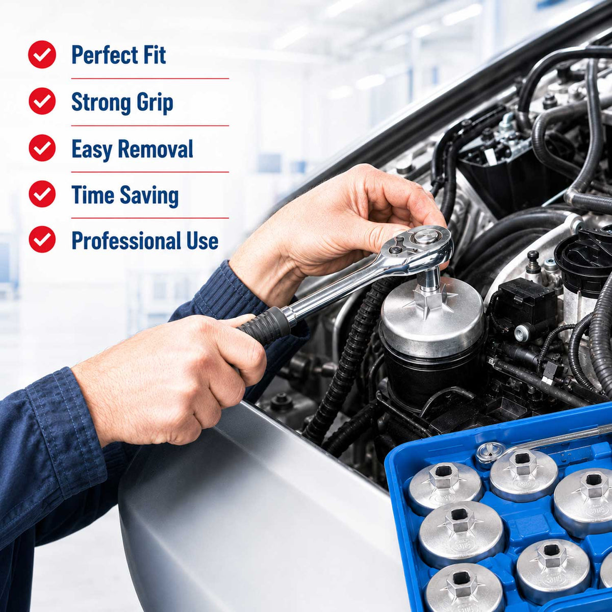 Trusa cu chei capace din aluminiu pentru filtre de ulei 23 piese GEBO TOOLS