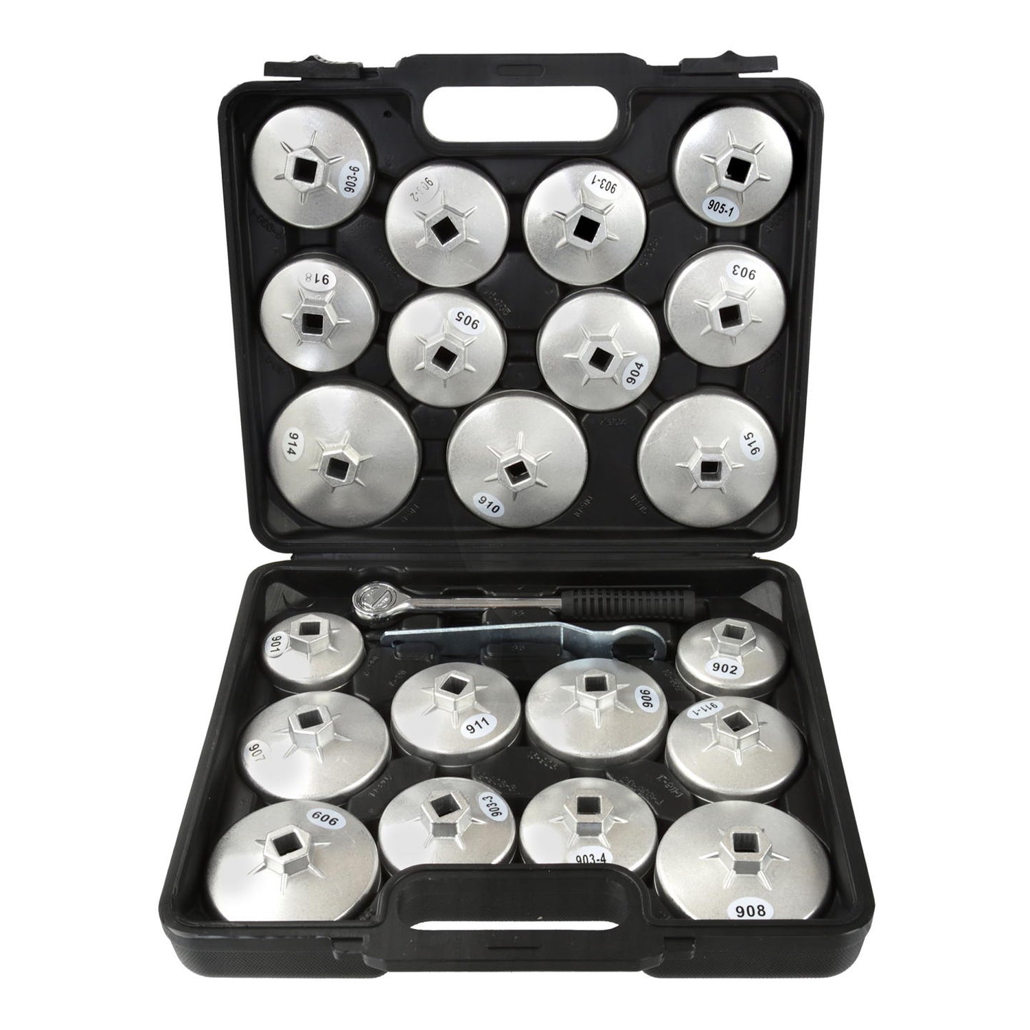 Trusa cu chei din aluminiu  pentru capace filtre de ulei auto clichet 1/2 23 piese