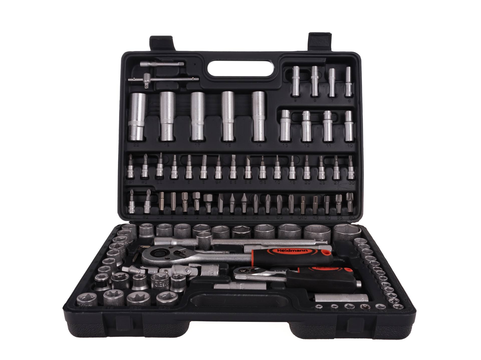 Trusa de scule 108 piese 1/4 1/2 cr-v HEIDMANN