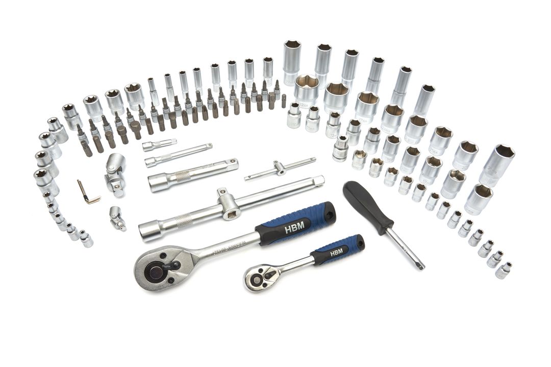 Trusa de scule 1/4'' 1/2'' 108 piese HBM MACHINES