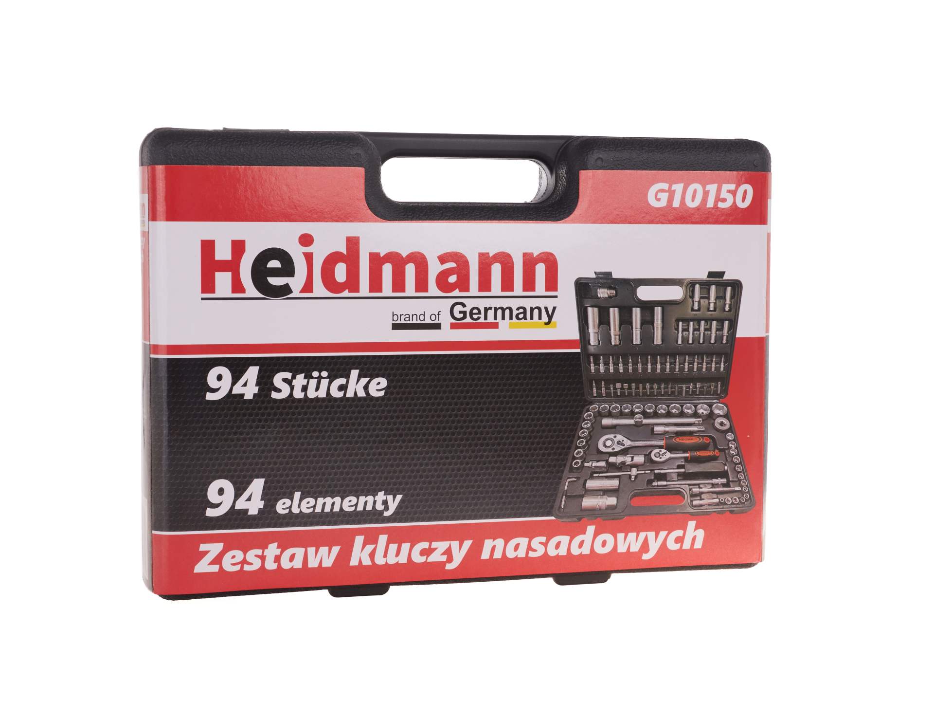 Trusa de scule cu tubulare si clicheti 1/4 1/2 94 piese HEIDMANN