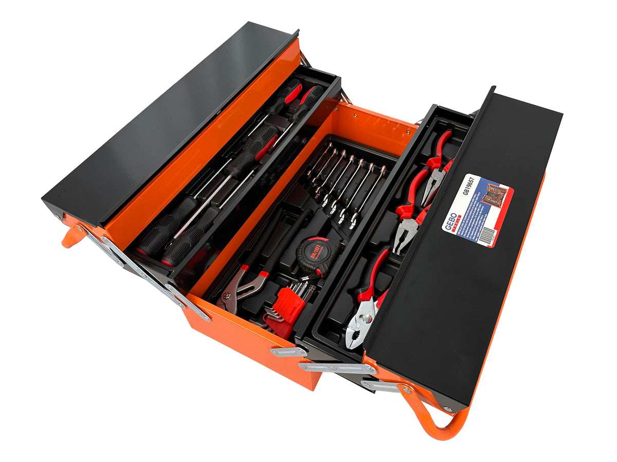 Trusa de scule metalica echipata cu 85 piese GEBO TOOLS