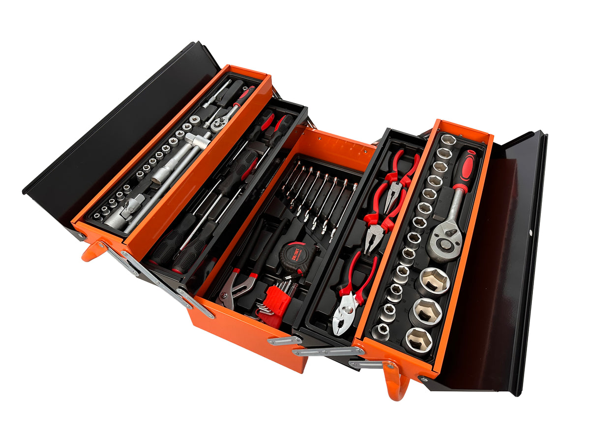 Trusa de scule metalica echipata cu 85 piese GEBO TOOLS