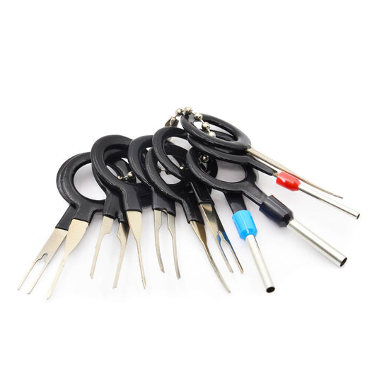 Trusa demontare terminale si pini din prize si cuple electrice - 11 piese pentru mufe/conectori sistem electric