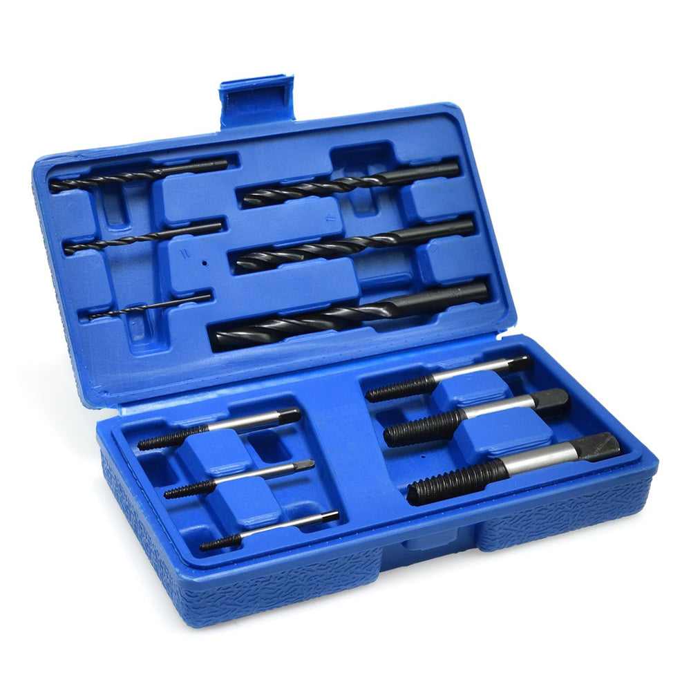 Trusa extractoare suruburi rupte cu burghie HSS 12 piese