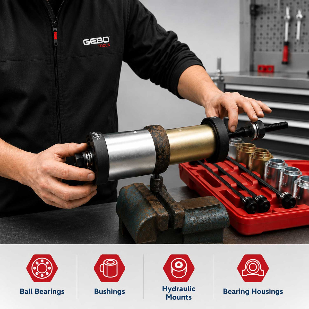 Trusa extractor rulmenti bucsi 27 piese GEBO TOOLS