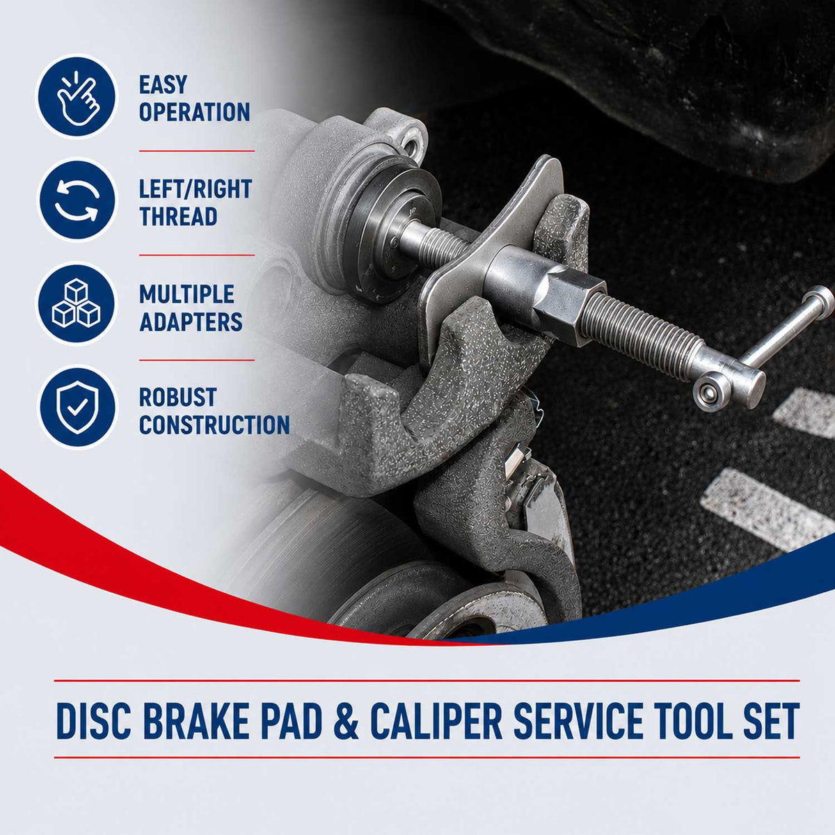Trusa pentru etriere pistoane frana auto universala 22 piese GEBO TOOLS
