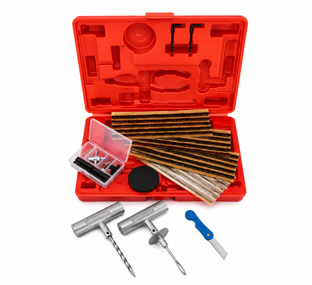 Trusa pentru reparat anvelope pneuri cu snur 55 piese