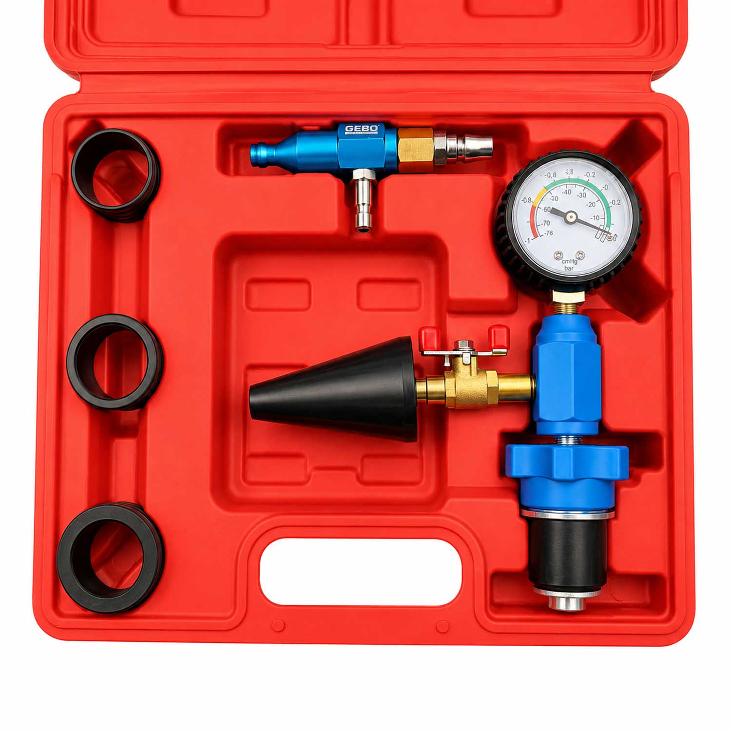Trusa pentru umplerea si testarea pierderilor sistemului de racire auto GEBO TOOLS