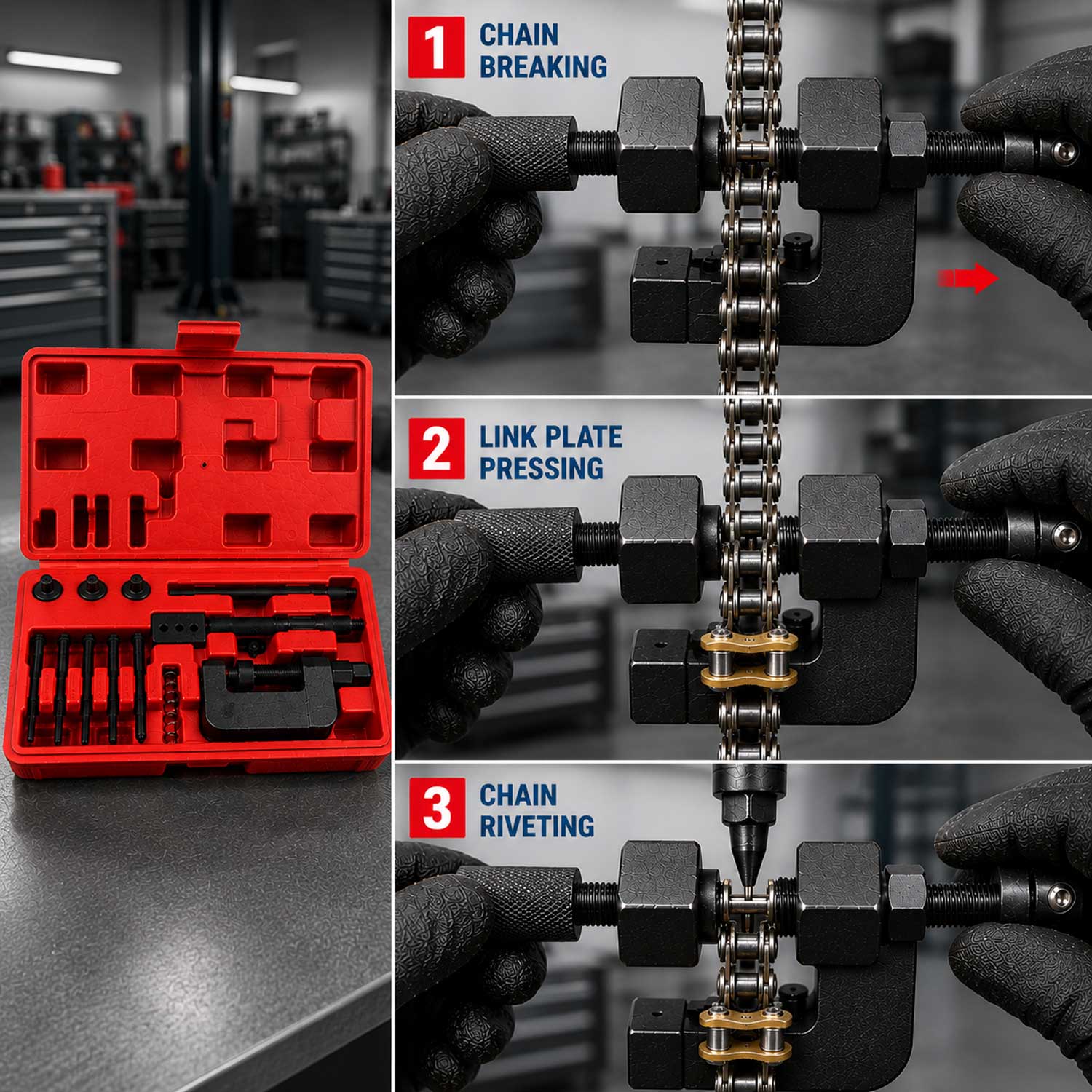 Trusa presa de nituit lanturi de distributie si transmisie GEBO TOOLS