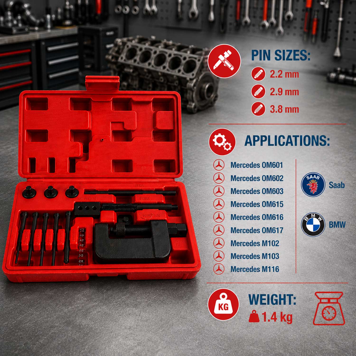 Trusa presa de nituit lanturi de distributie si transmisie GEBO TOOLS