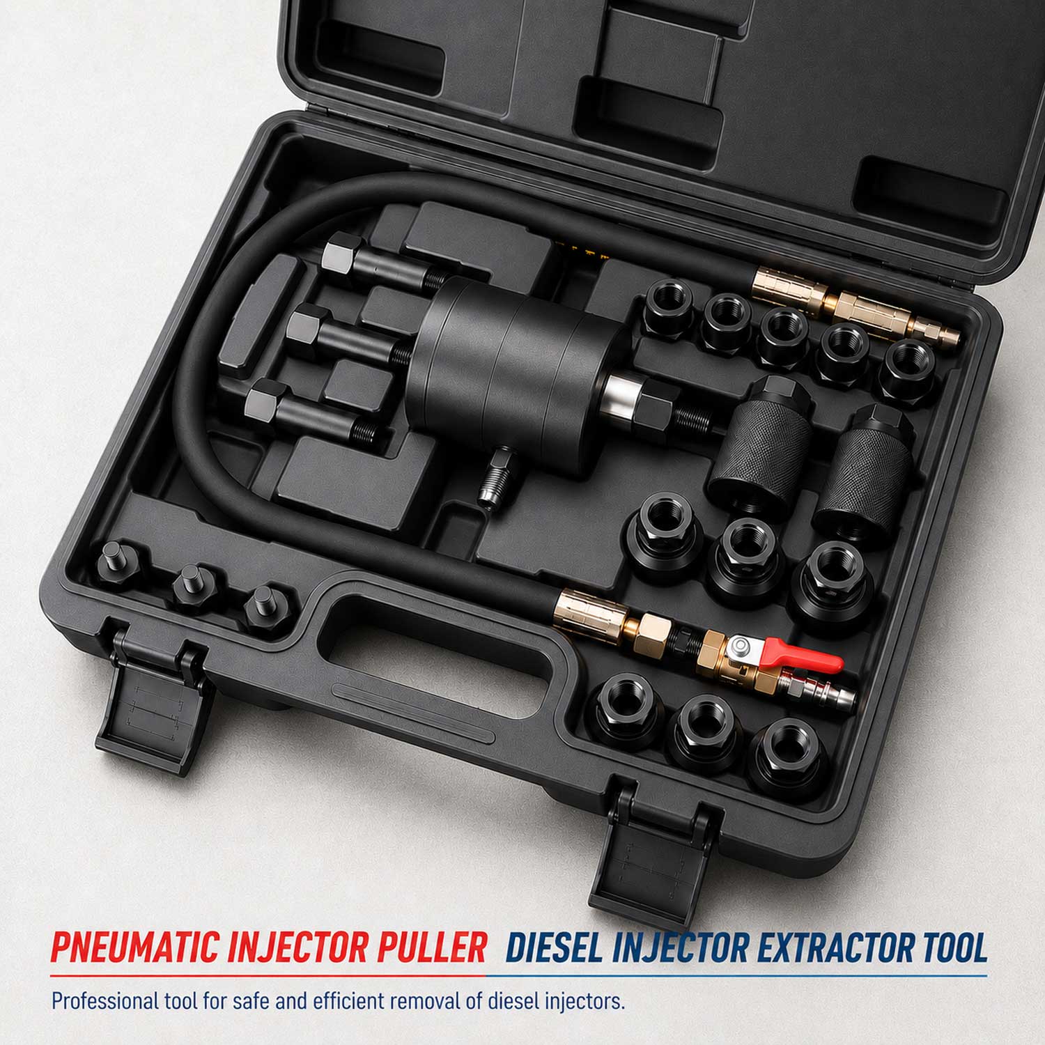 Trusa presa extractor pneumatic pentru injectoare forta 1000 NM 21 piese BOSCH delphi denso SIEMENS