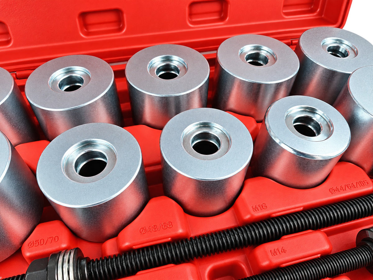 Trusa prese extras si montat bucsi si rulmenti suspensie,  SILENT BLOCK 34-90mm 27 piese GEBO TOOLS