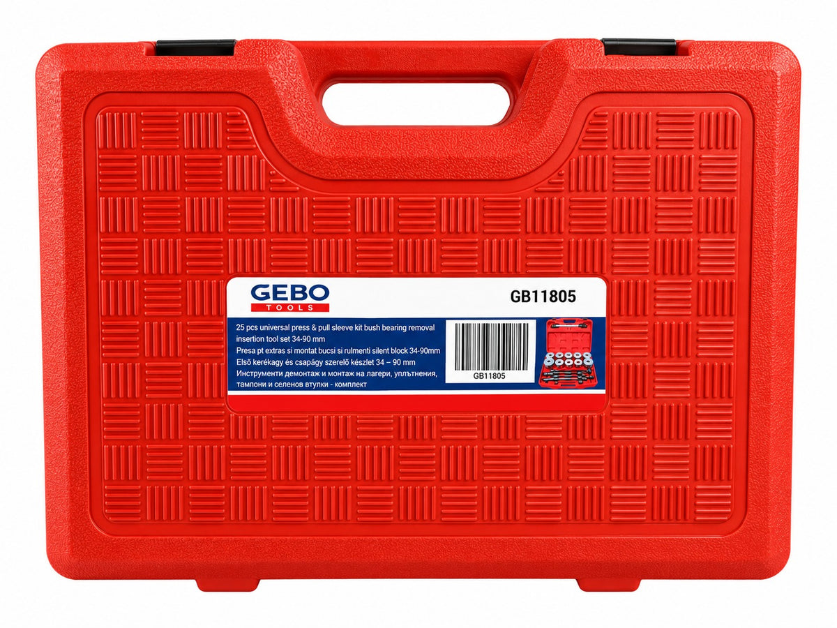 Trusa prese extras si montat bucsi si rulmenti suspensie,  SILENT BLOCK 34-90mm 27 piese GEBO TOOLS
