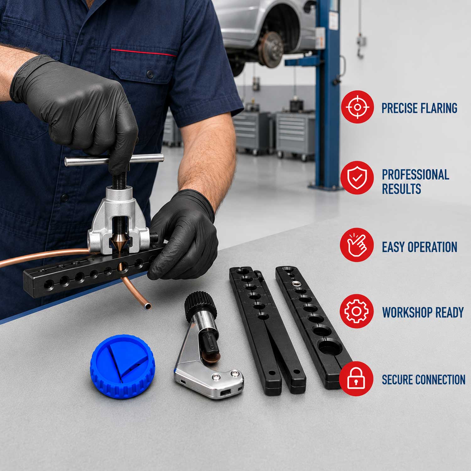 Trusa profesionala bercuit conducte tevi frane inch si metric GEBO TOOLS