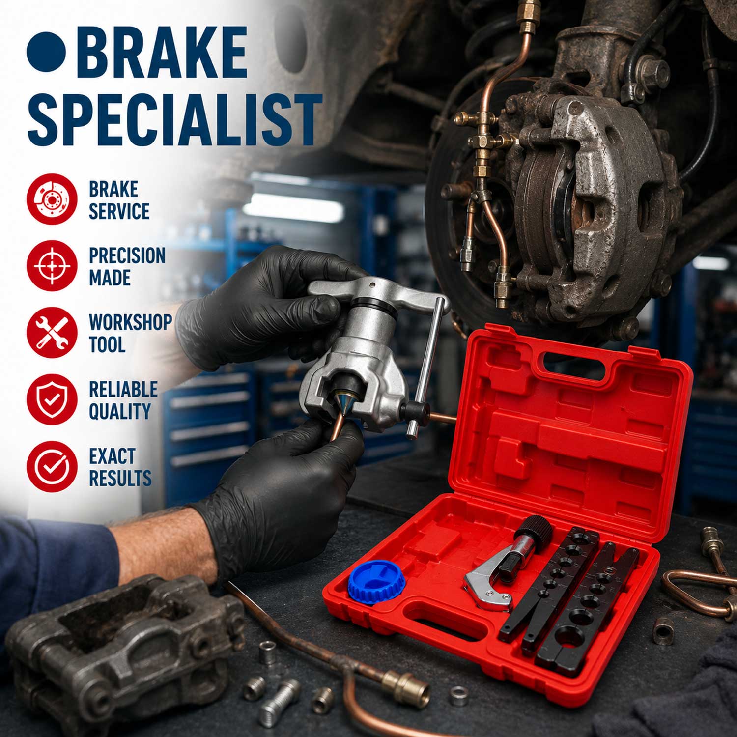 Trusa profesionala bercuit conducte tevi frane inch si metric GEBO TOOLS