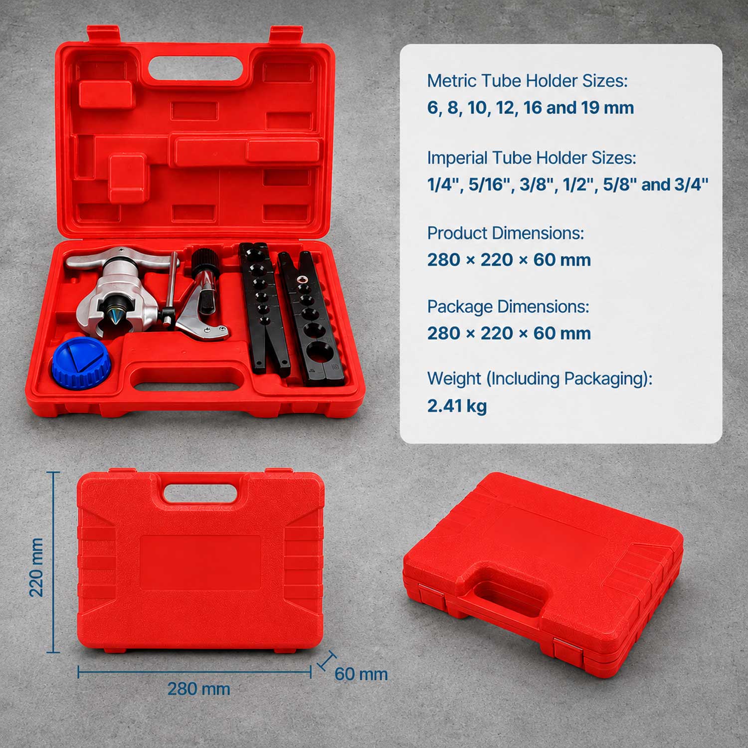 Trusa profesionala bercuit conducte tevi frane inch si metric GEBO TOOLS