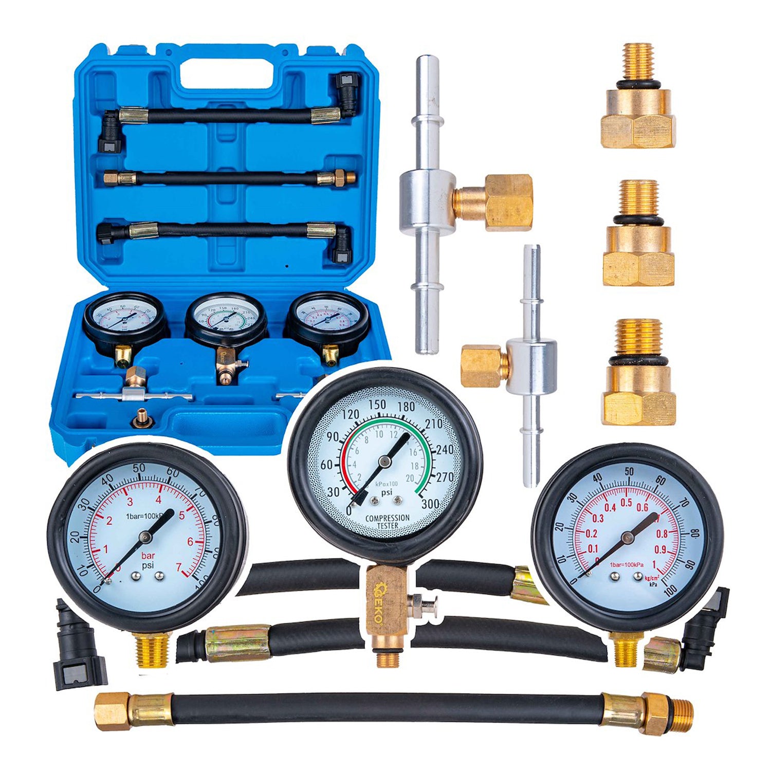 Trusa profesionala tester presiune motor si combustibil motocicleta - GEKO