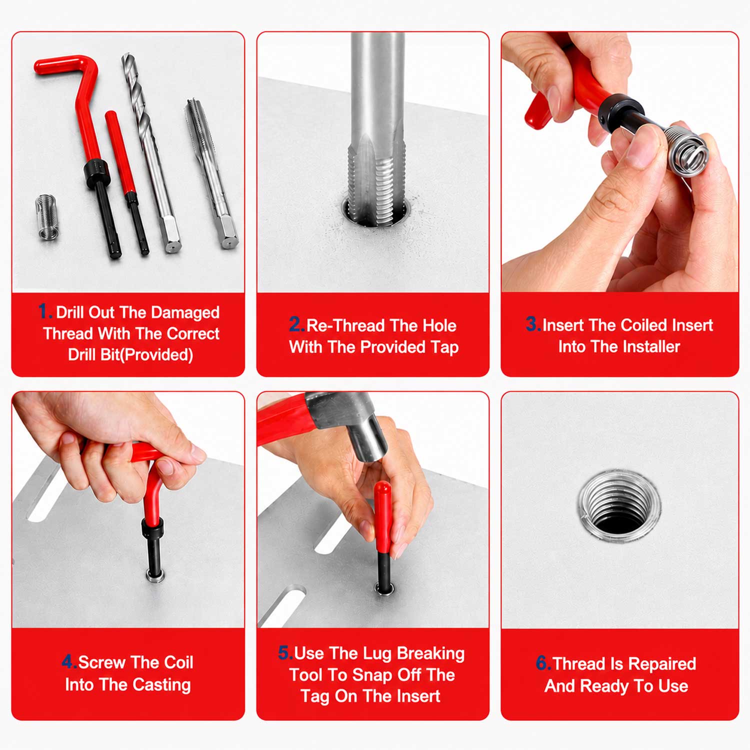 Trusa reparat filete m5 m6 m8 m10 M12 131 piese GEBO TOOLS