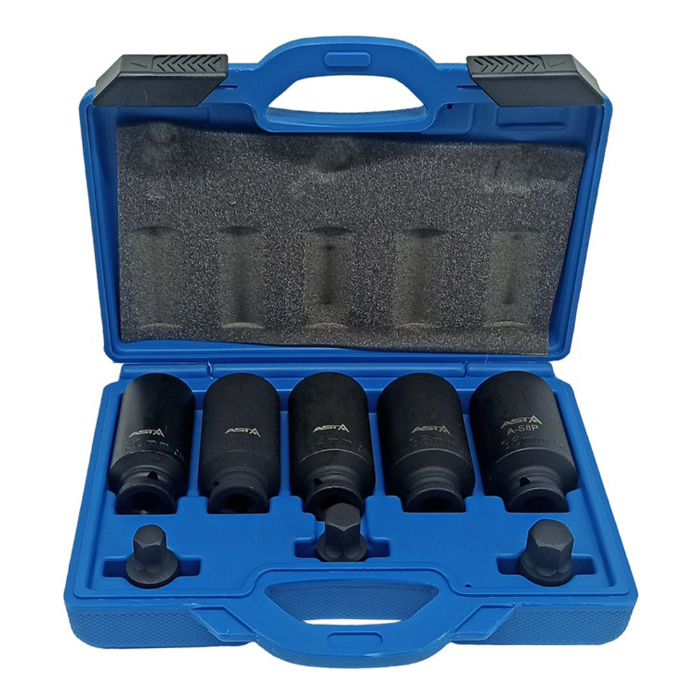 Trusa tubulare de impact bihexagonale pt planetare 1/2 8 piese 30-36 mm