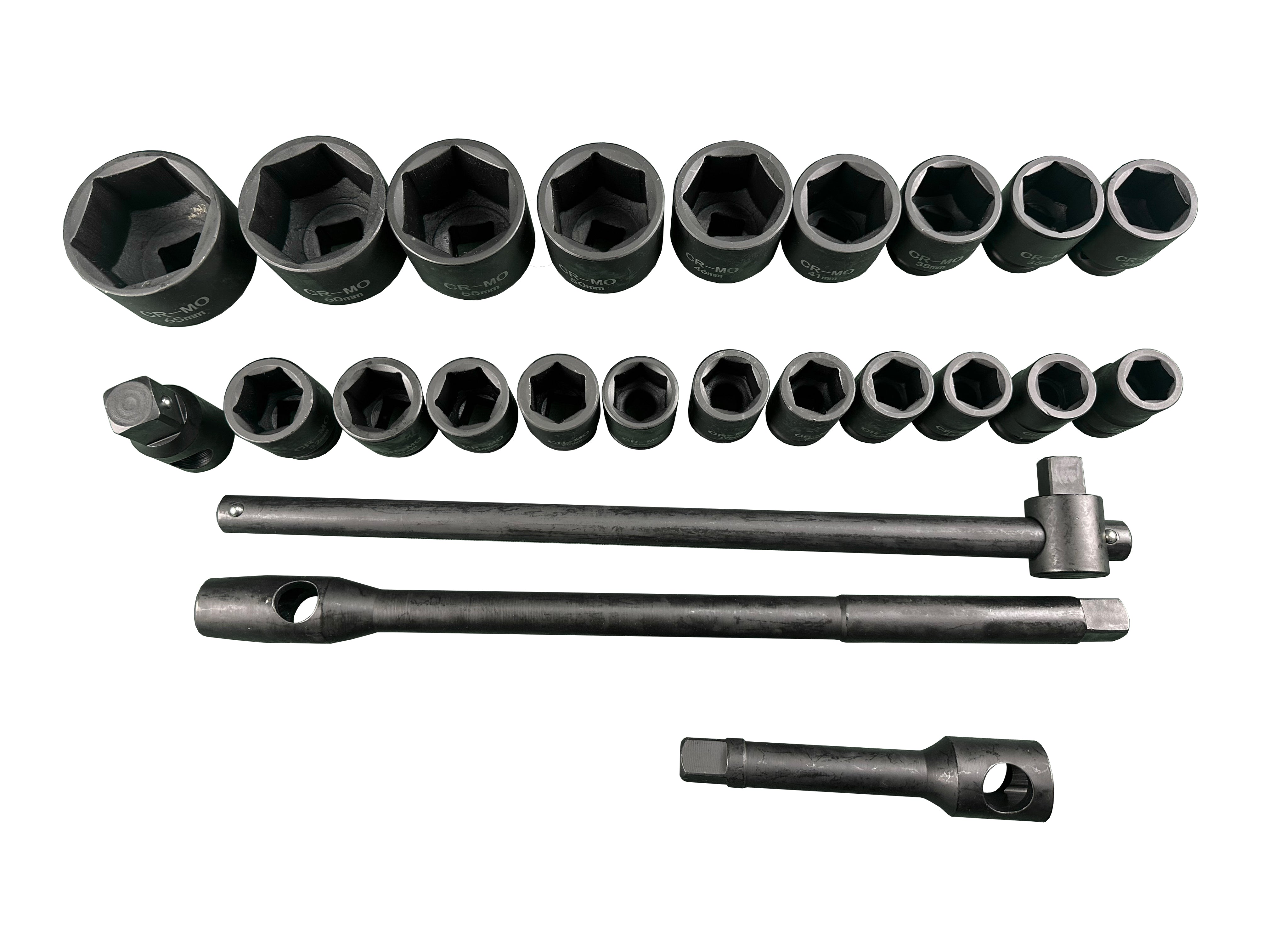 Trusa tubulare de impact in metric cu clichet 3/4" 1" 26 piese GEBO TOOLS