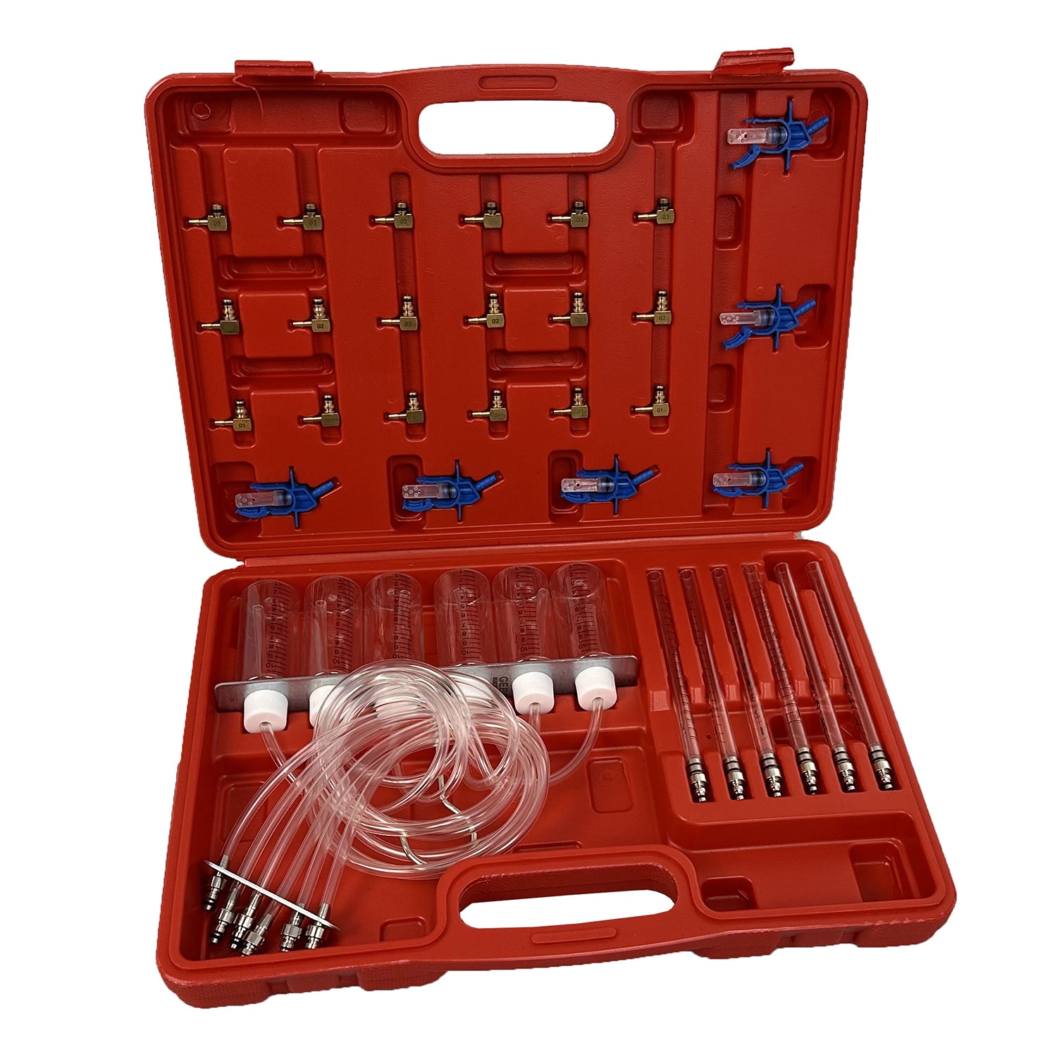 Trusa verificare pierderi retur combustibil – kit test debit injectoare diesel COMMON RAIL, adaptor motoare pana la 6 cilindri GEBO TOOLS