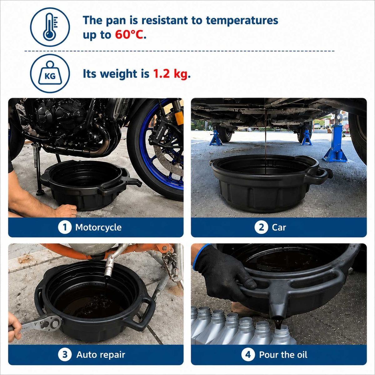 Vas tava colector pentru ulei uzat 15l GEBO TOOLS