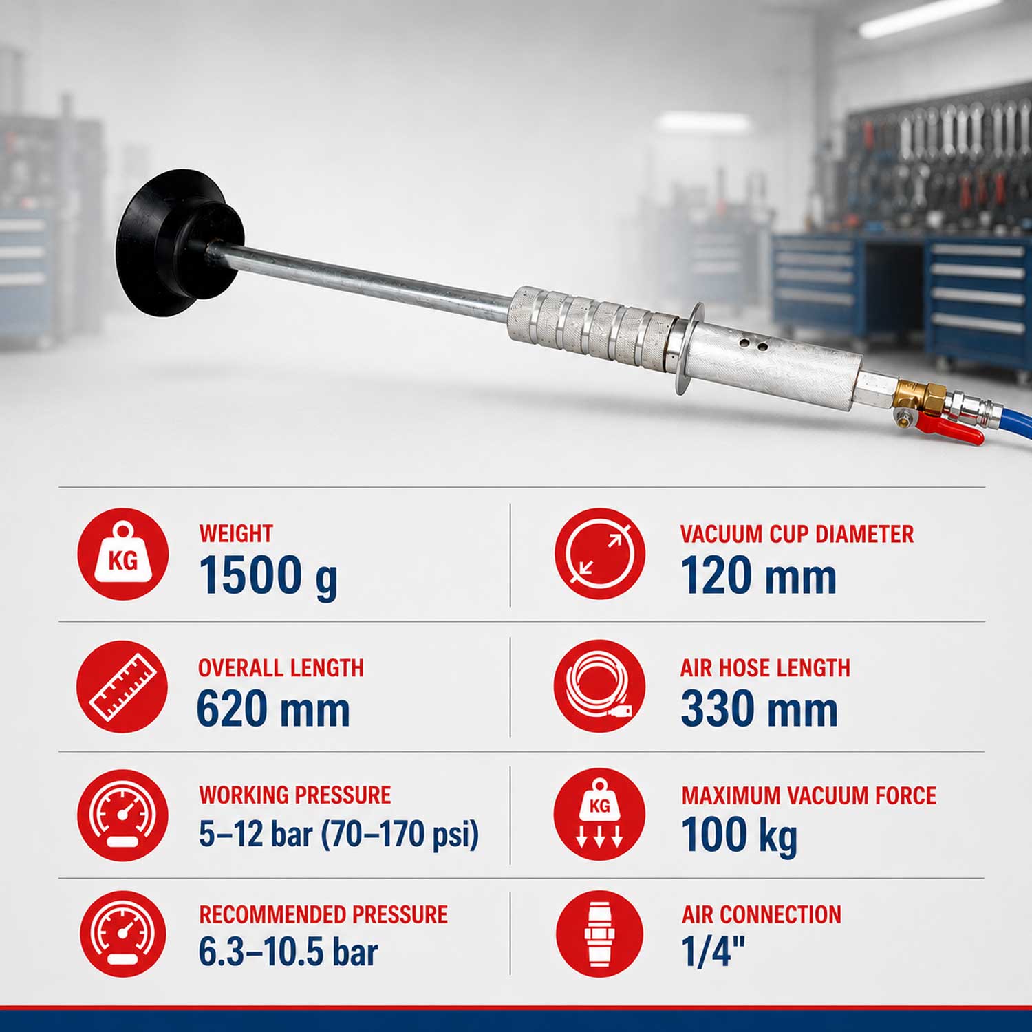 Ventuza pneumatica pentru indreptat tabla GEBO TOOLS