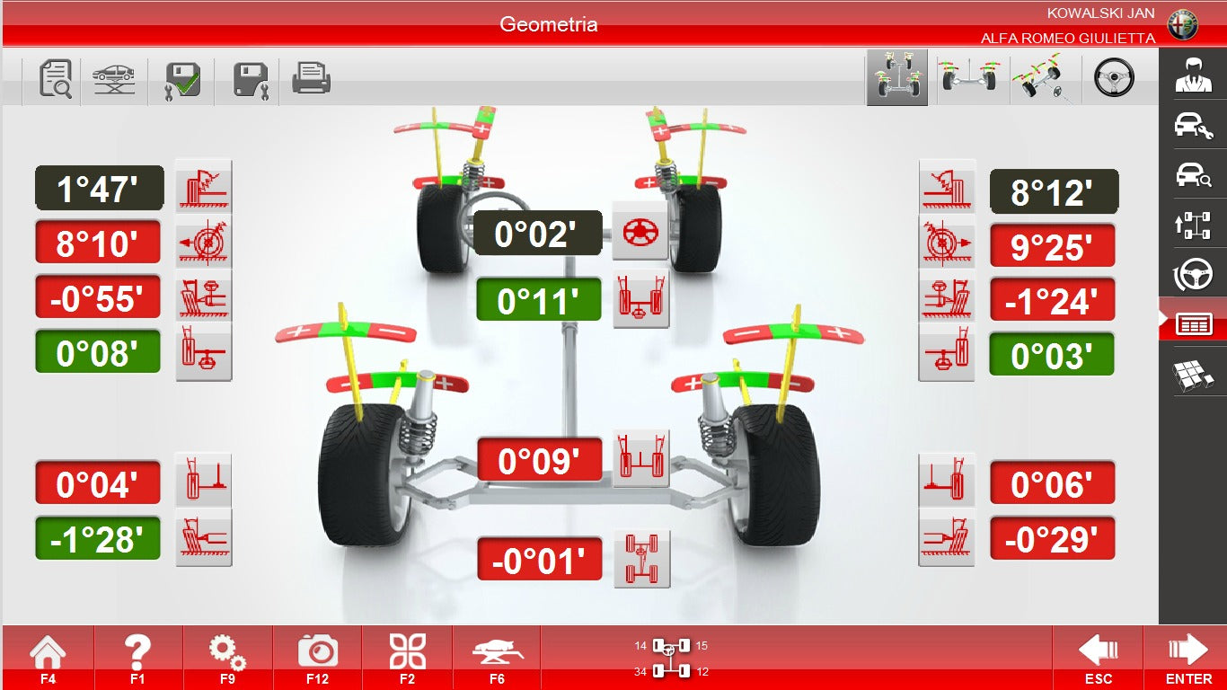 APARAT GEOMETRIE ROTI AUTO 3D