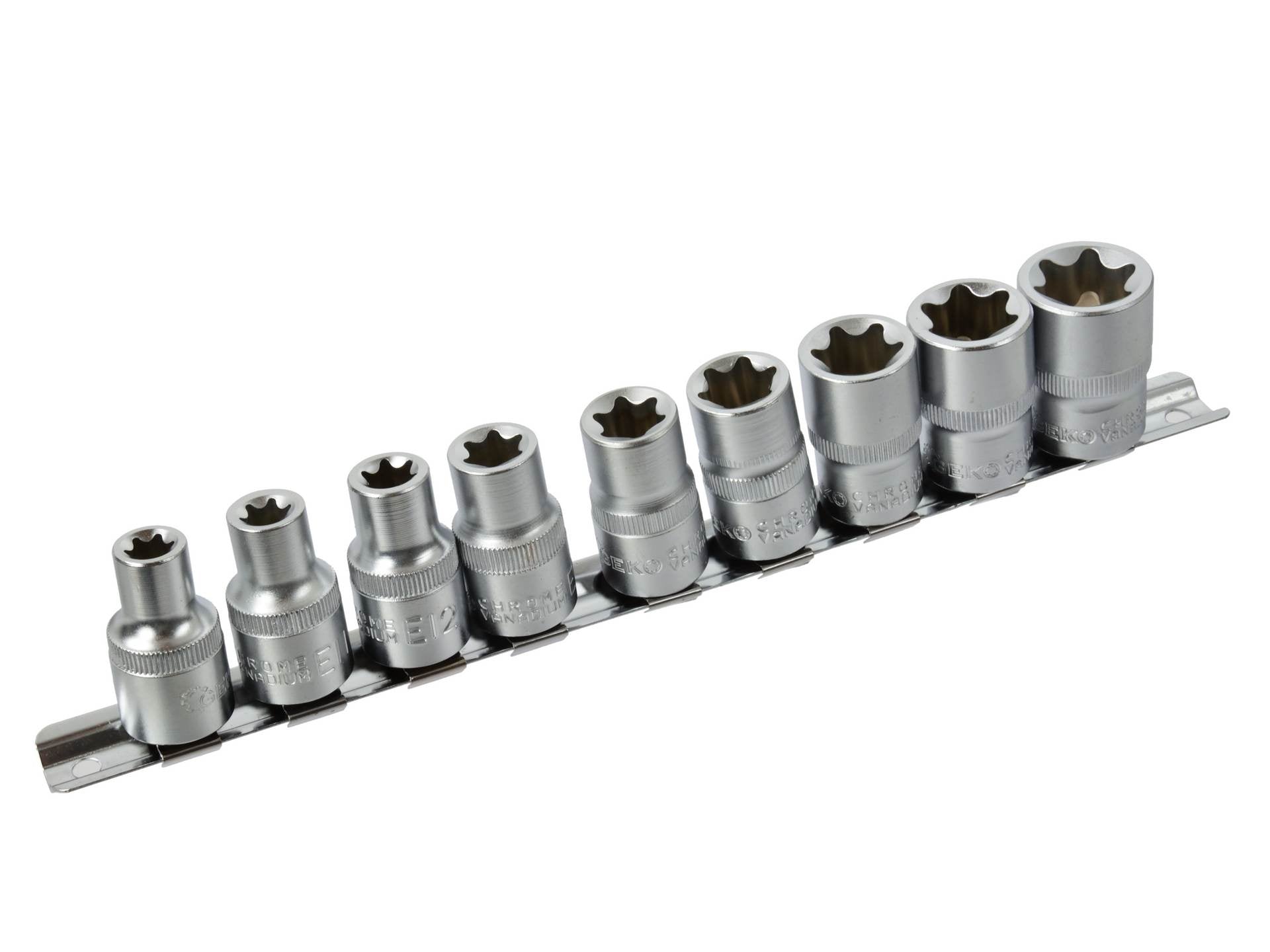SET TUBULARE SCURTE PROFIL E- TORX 1/2 10-24MM 10 PIESE