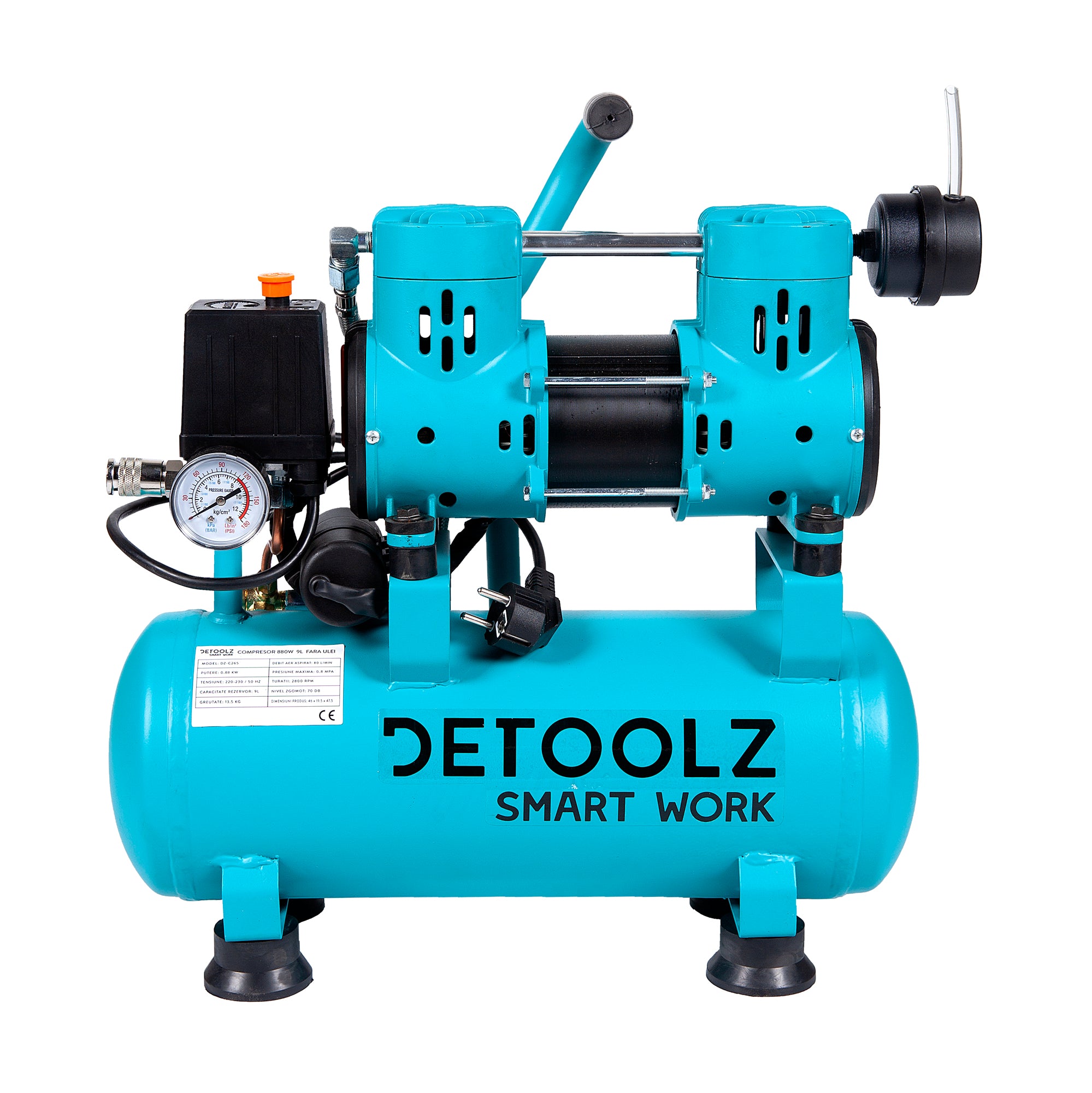 COMPRESOR DE AER FARA ULEI 880W 9L DETOOLZ