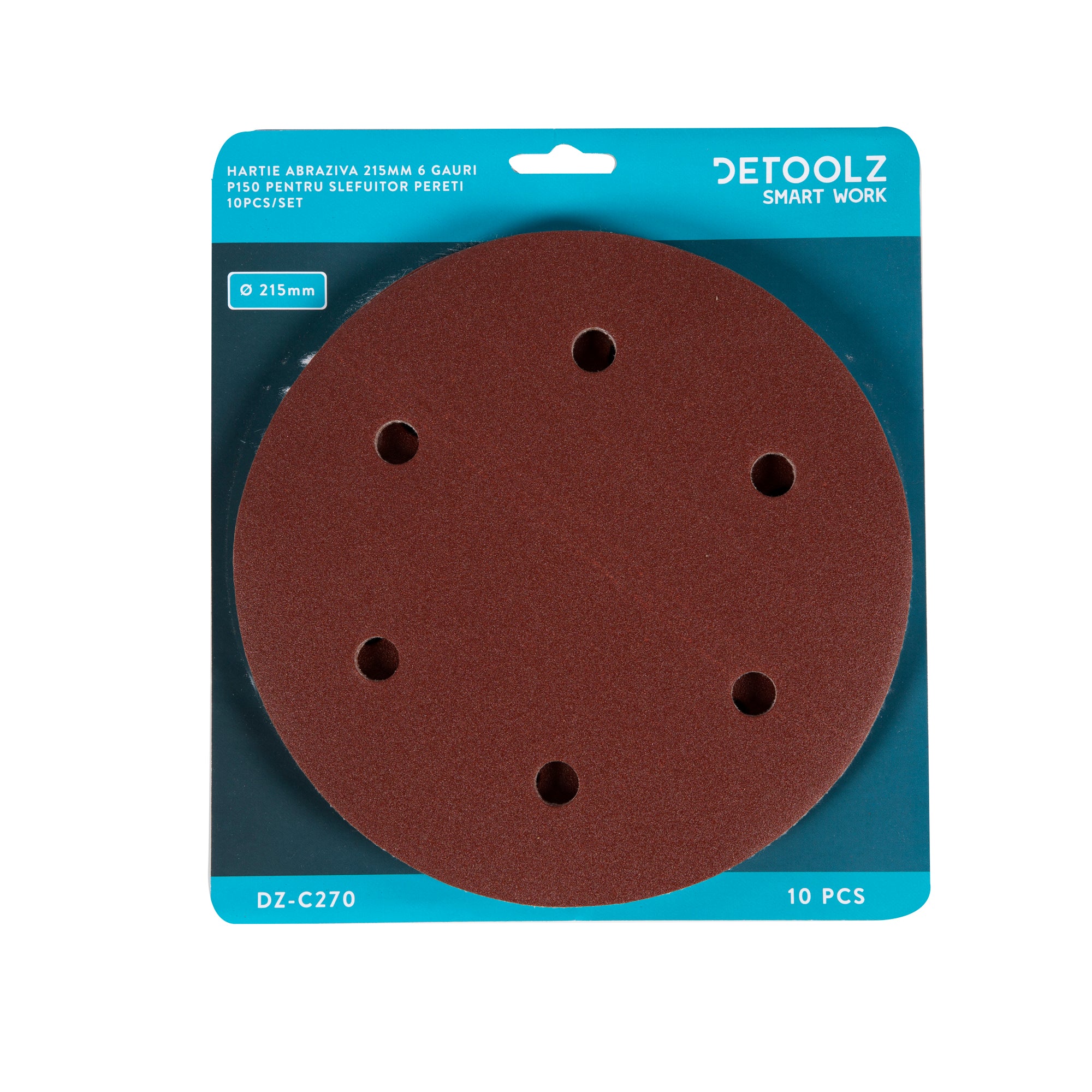 SET 10 BUC HARTIE ABRAZIVA GRANULATIE P150 6 GAURI DIAMETRU 215MM