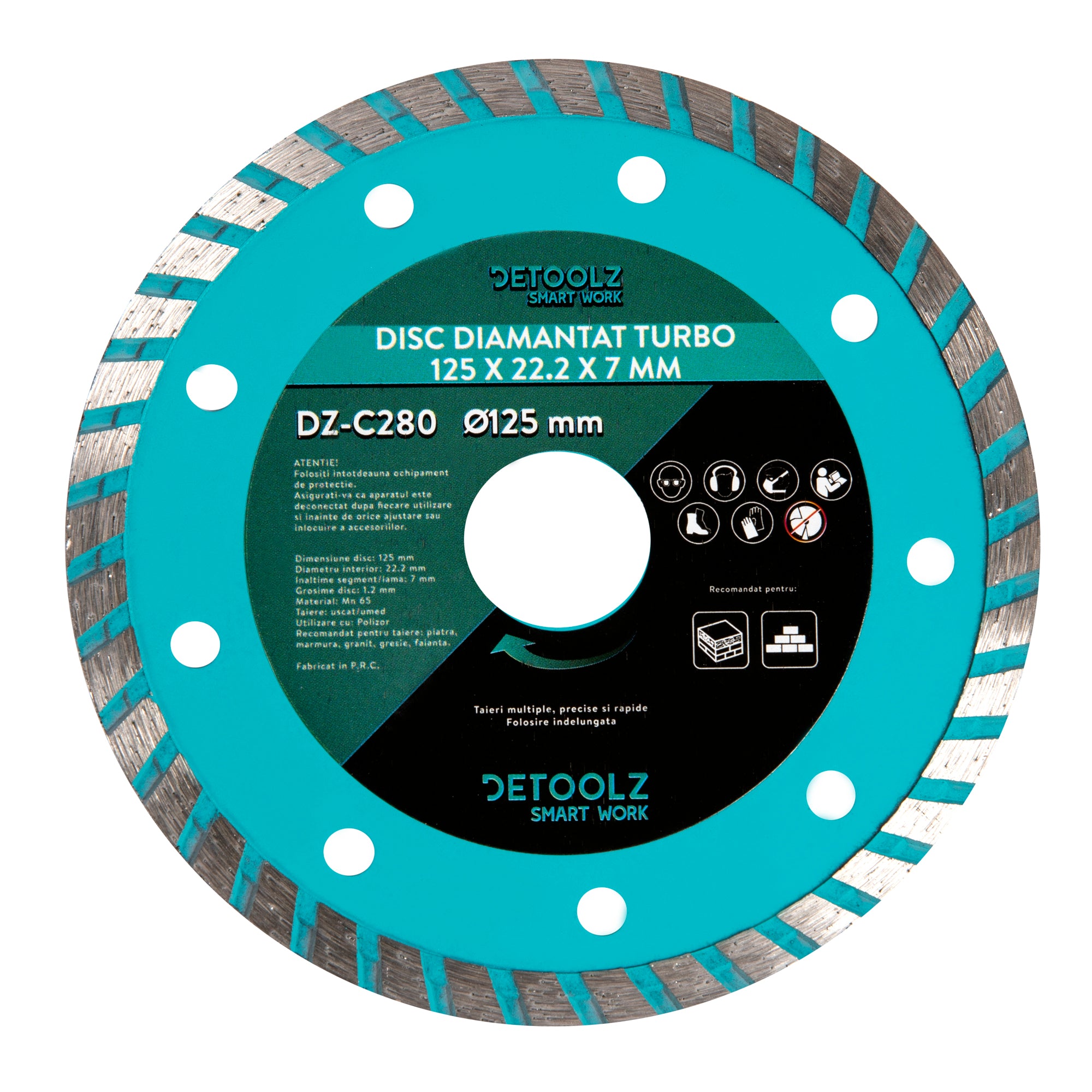 DISC DIAMANTAT TURBO 125MM DETOOLZ