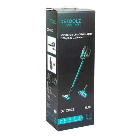 ASPIRATOR CU ACUMULATOR 120W 0,8 LITRI 2200 MAH DETOOLZ