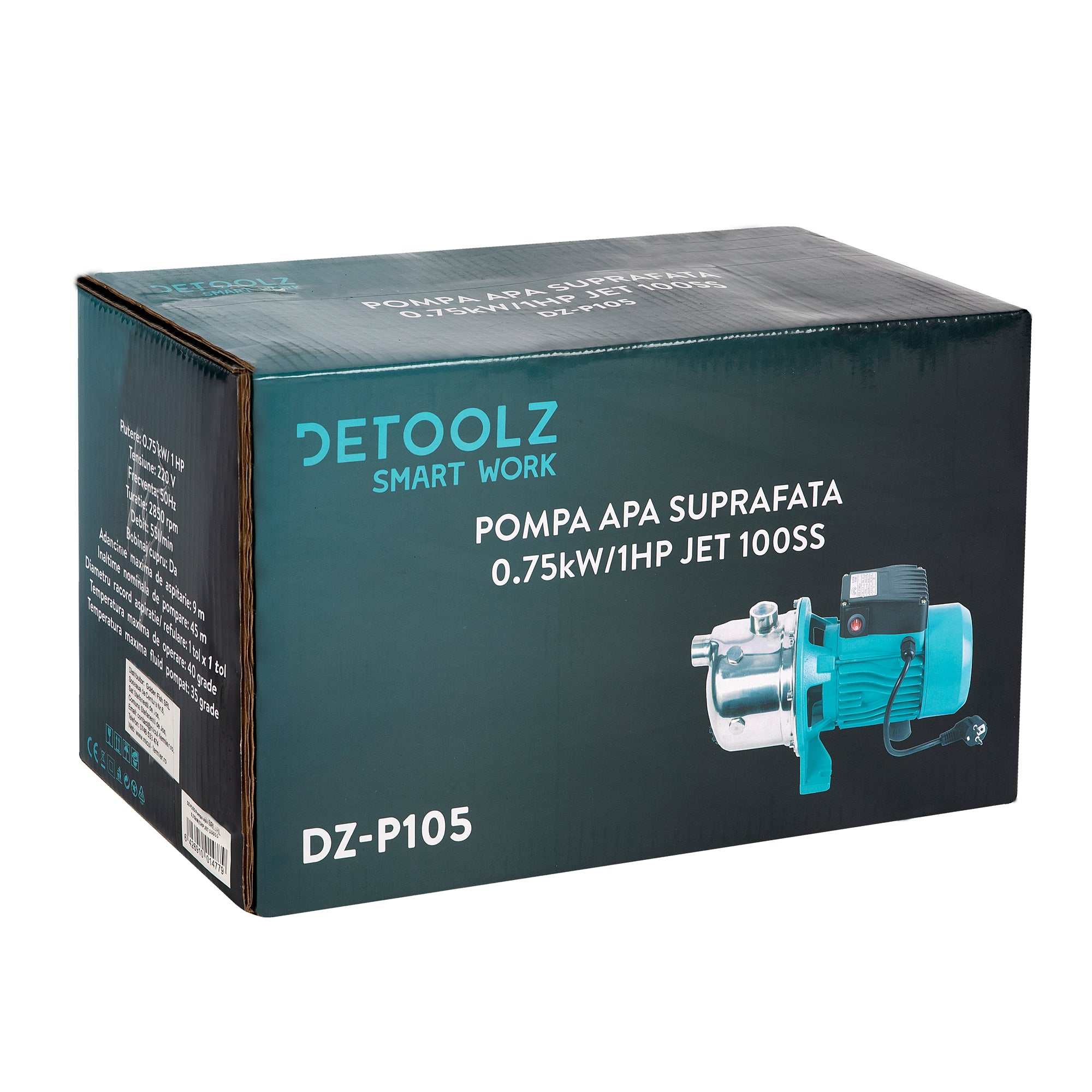 POMPA APA SUPRAFATA JET 100SS 750 W, DEBIT MAXIM 55L/MIN DETOOLZ