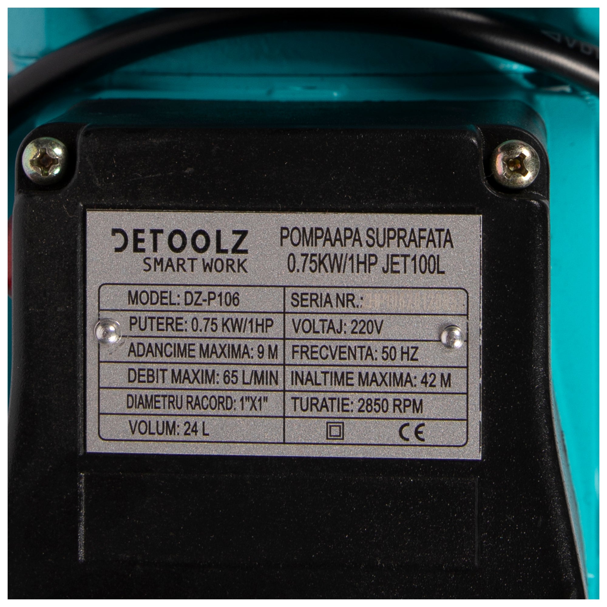 POMPA APA SUPRAFATA JET 100L 750 W, DEBIT MAXIM 65L/MIN DETOOLZ