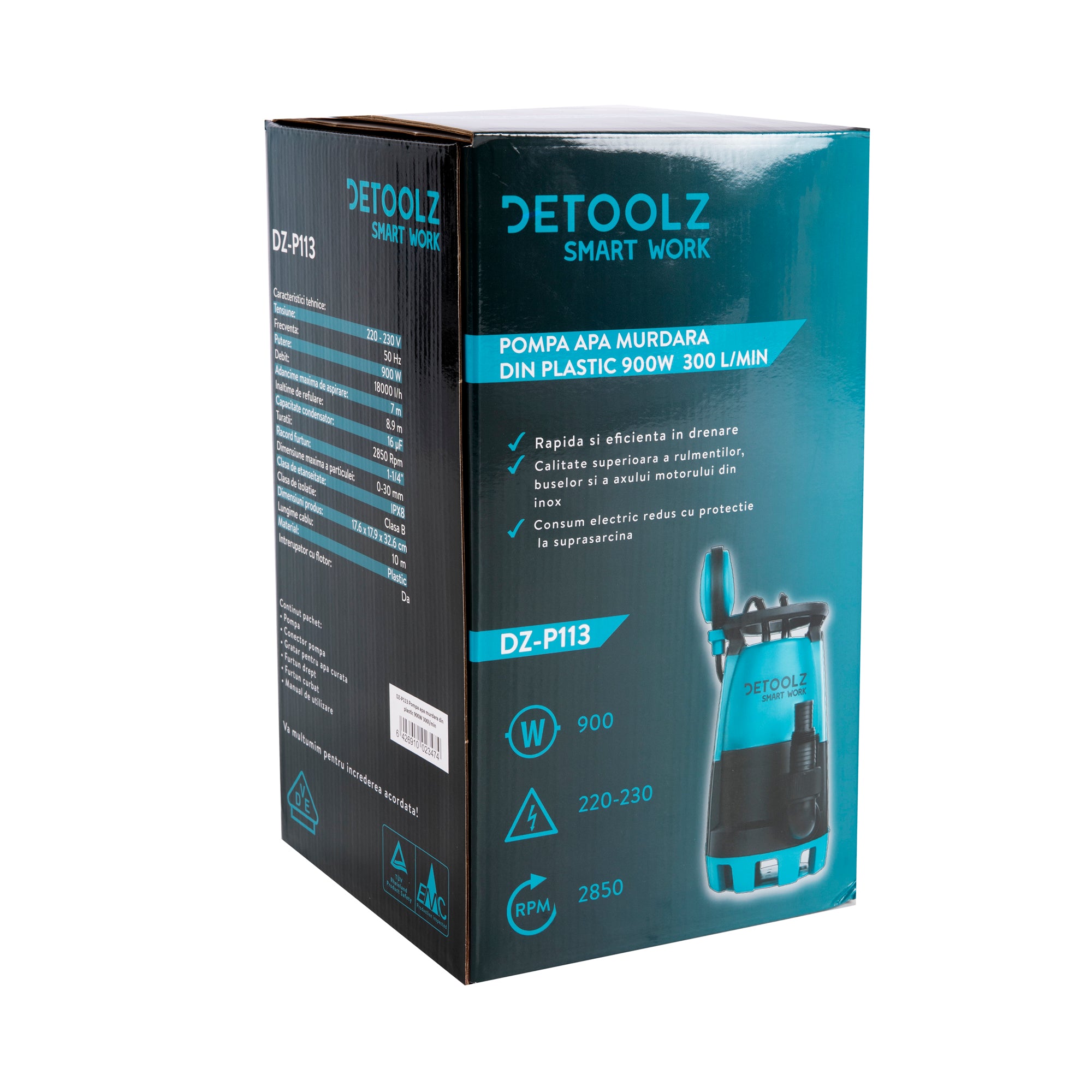 POMPA APA SUBMERSIBILA 900W 300L/M DETOOLZ