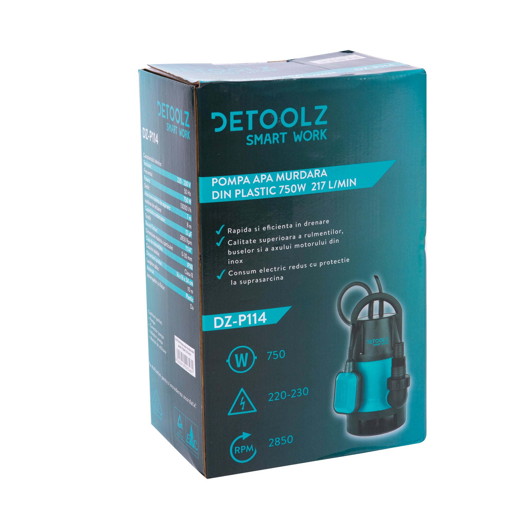 POMPA APA SUBMERSIBILA 750W 217L/M DETOOLZ