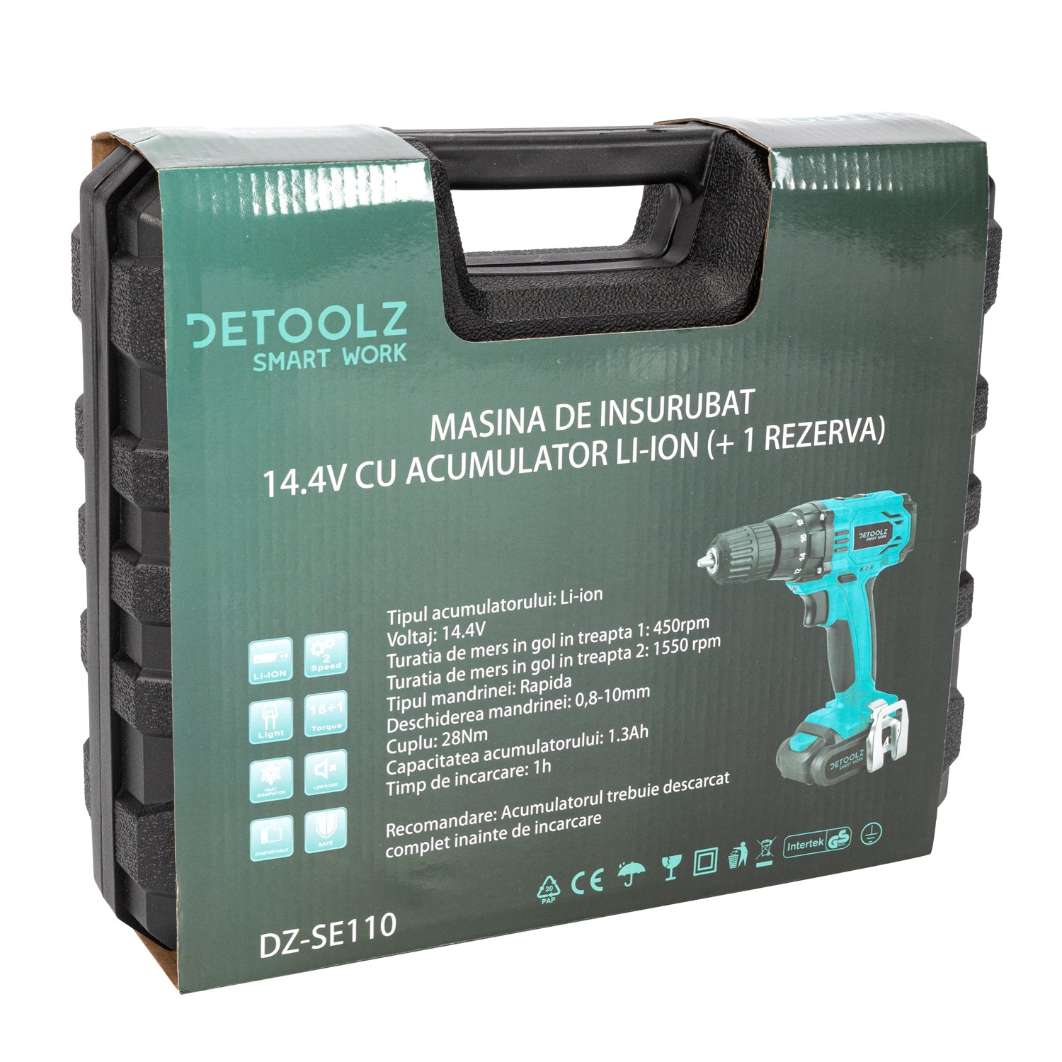 MASINA DE INSURUBAT CU ACUMULATOR 14.4V 1.3AH 28NM DETOOLZ