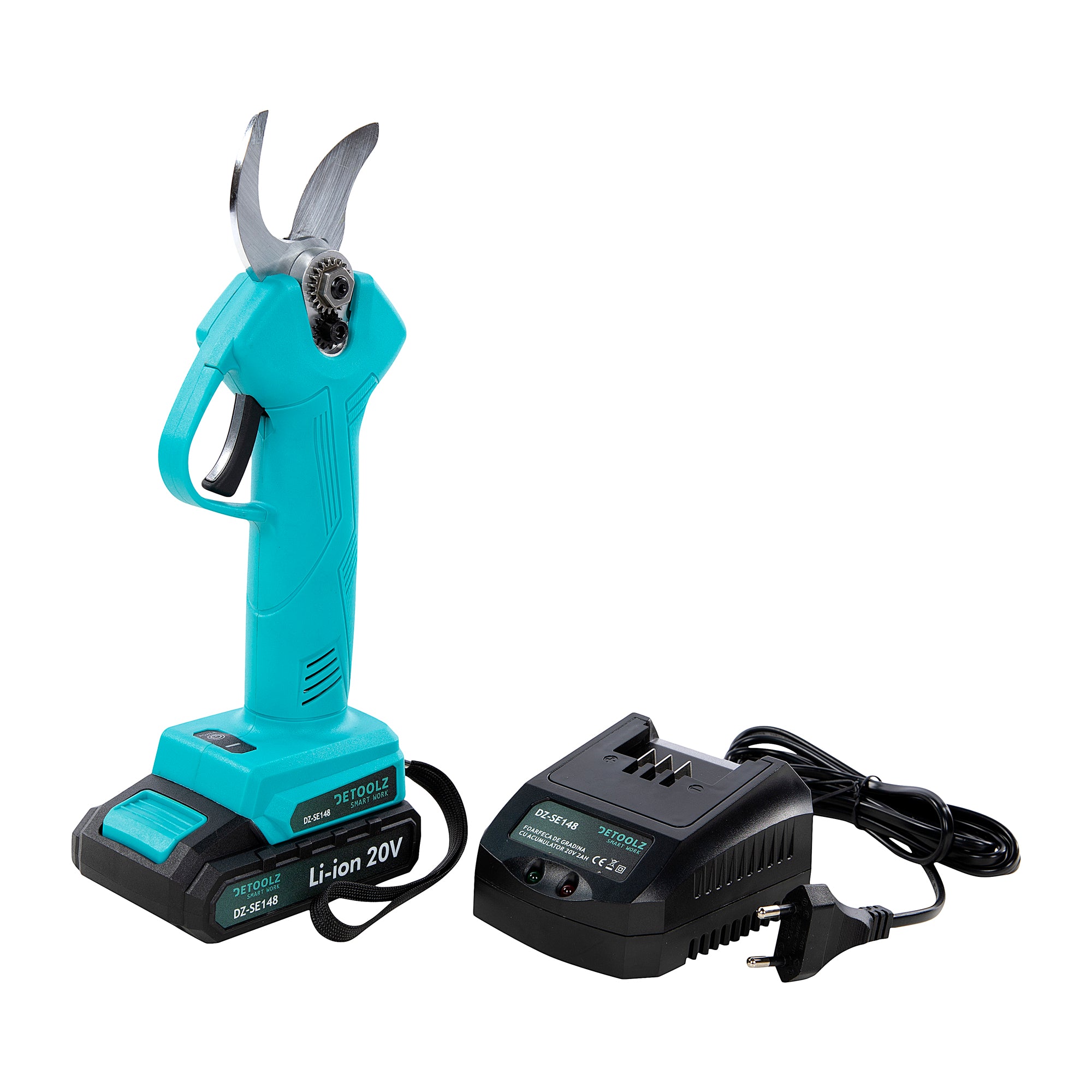 FOARFECA DE GRADINA CU ACUMULATOR 20V 2AH DETOOLZ