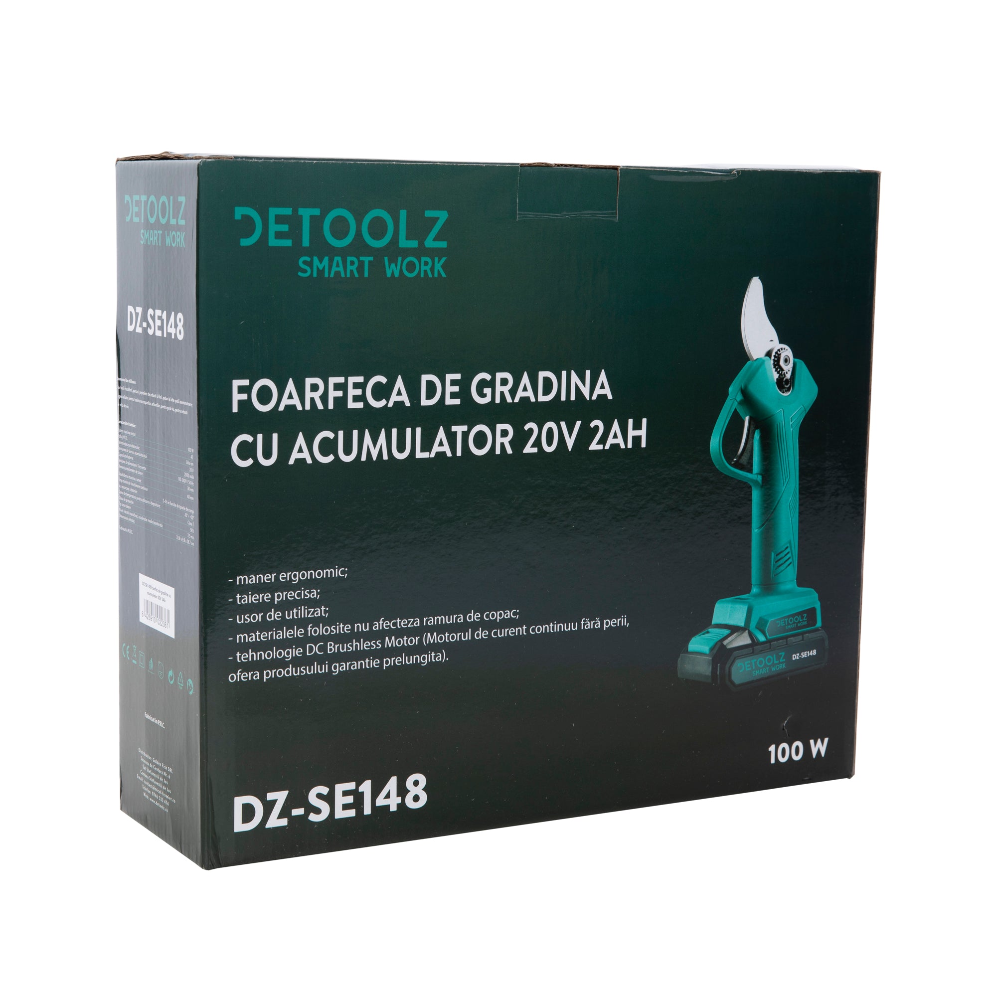 FOARFECA DE GRADINA CU ACUMULATOR 20V 2AH DETOOLZ