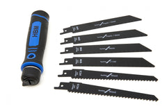 FIERASTRAU DE MANA CU MANER PENTRU LEMN CU LAME INTERSCHIMBABILE 7 PIESE HBM