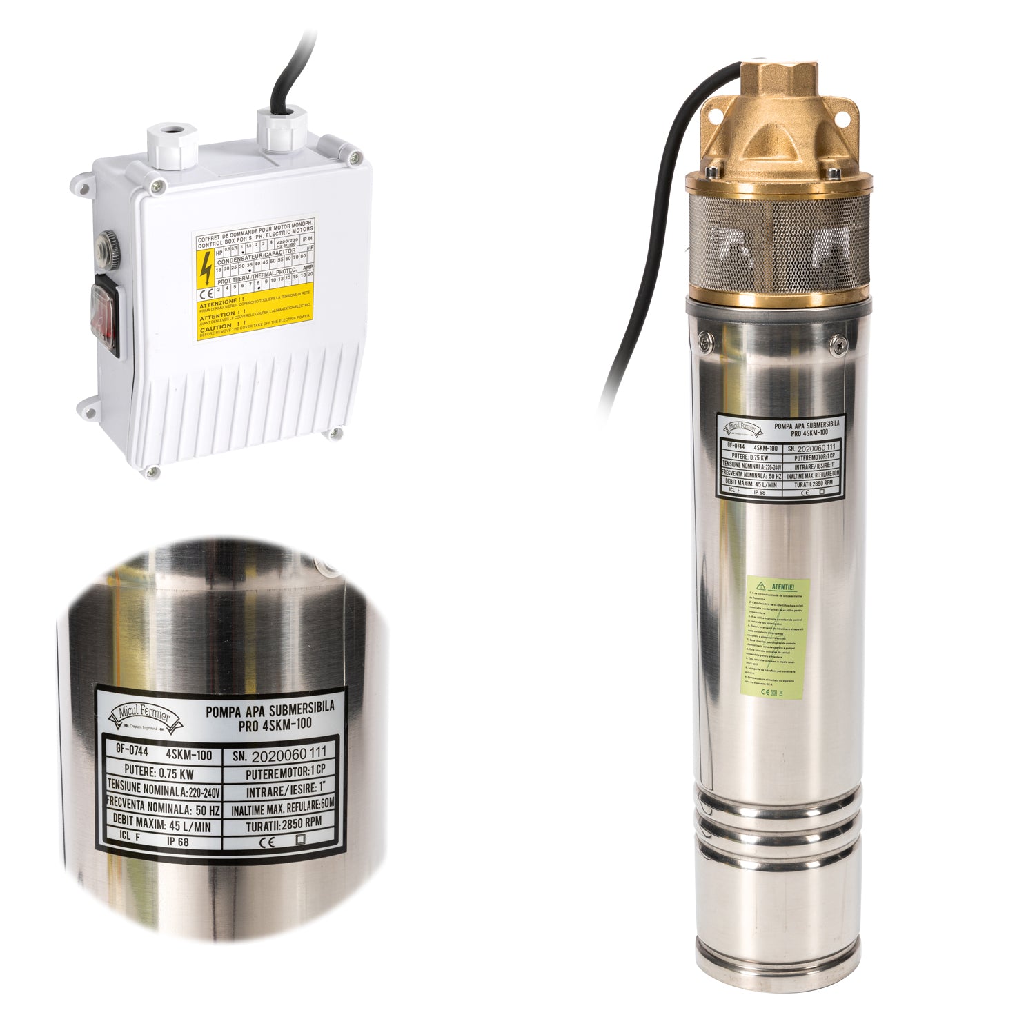 POMPA SUBMERSIBILA 750 W, DEBIT MAXIM 60L/MIN