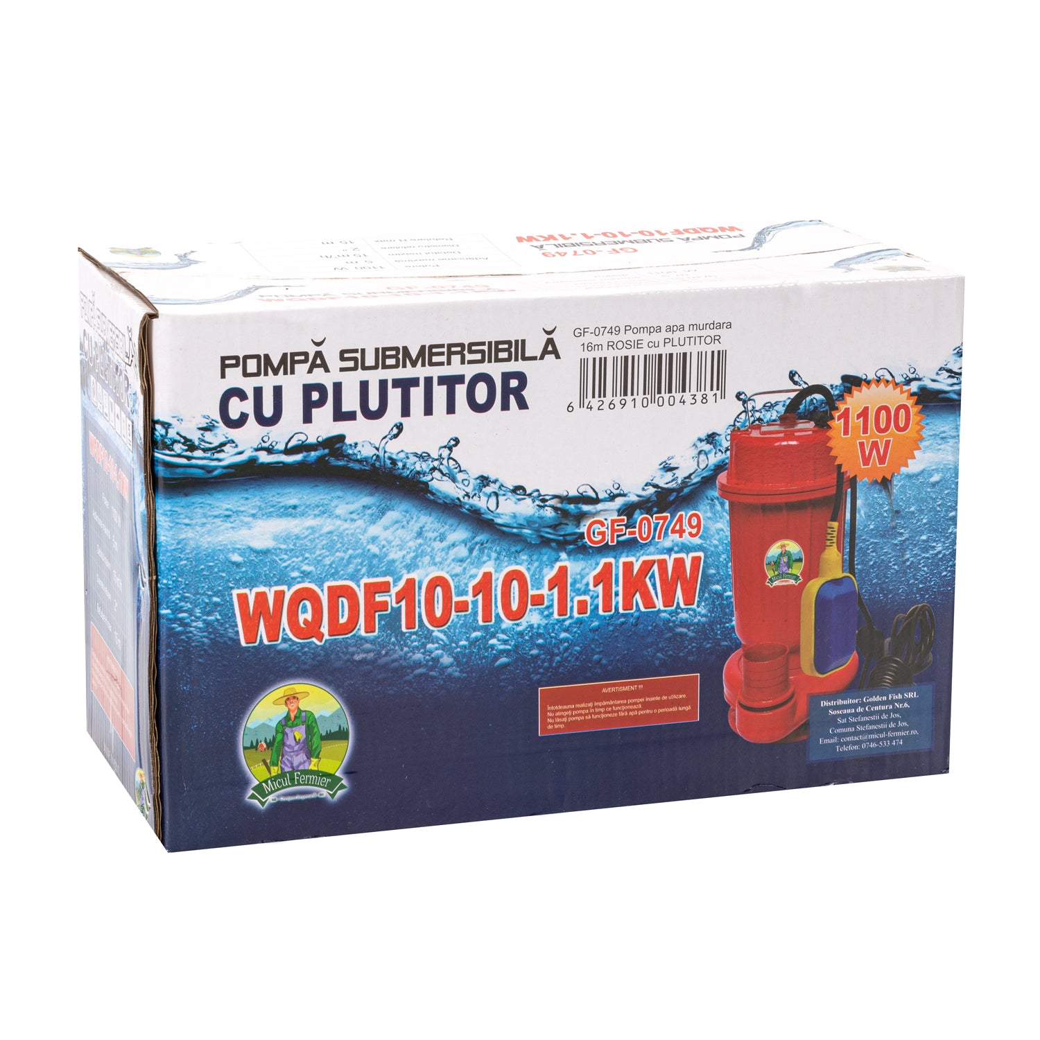 POMPA APA SUBMERSIBILA CU PLUTITOR 1.1 KW 250L/MIN