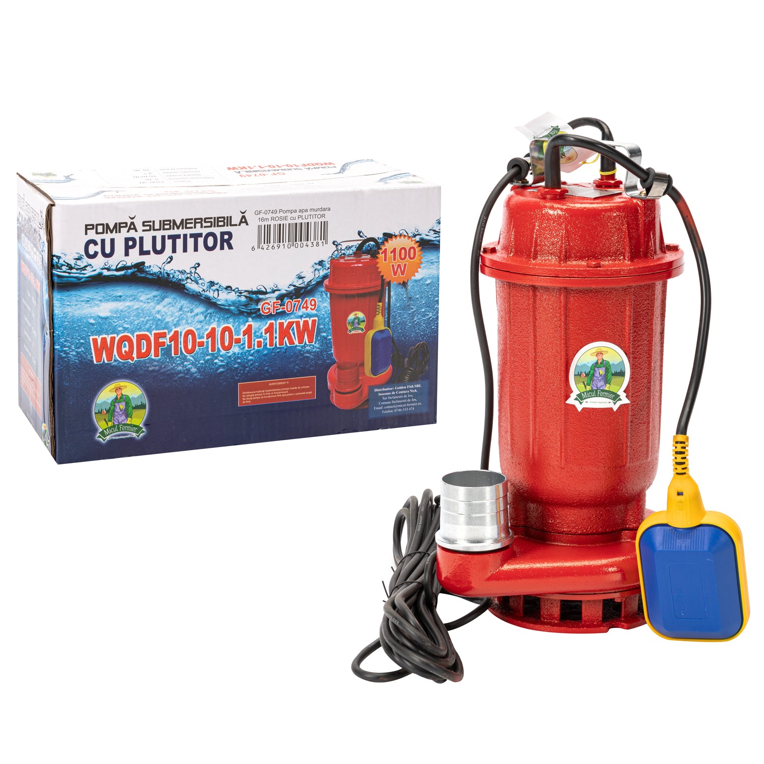 POMPA APA SUBMERSIBILA CU PLUTITOR 1.1 KW 250L/MIN